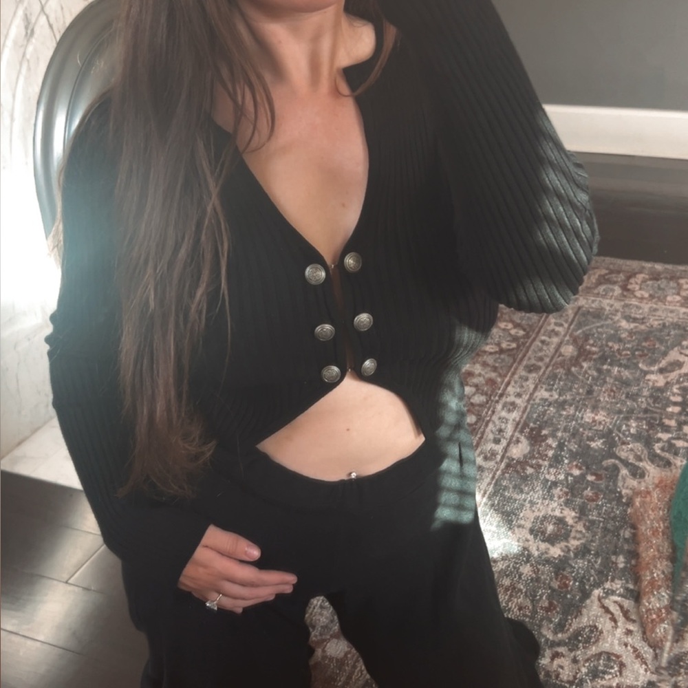 Urban Outfitters Black Ribbed Sweater